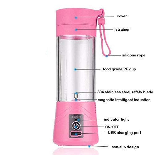 Estoremax Portable Personal Electric 6 Blade 2 USB Rechargeable Juicer Blender Bottle