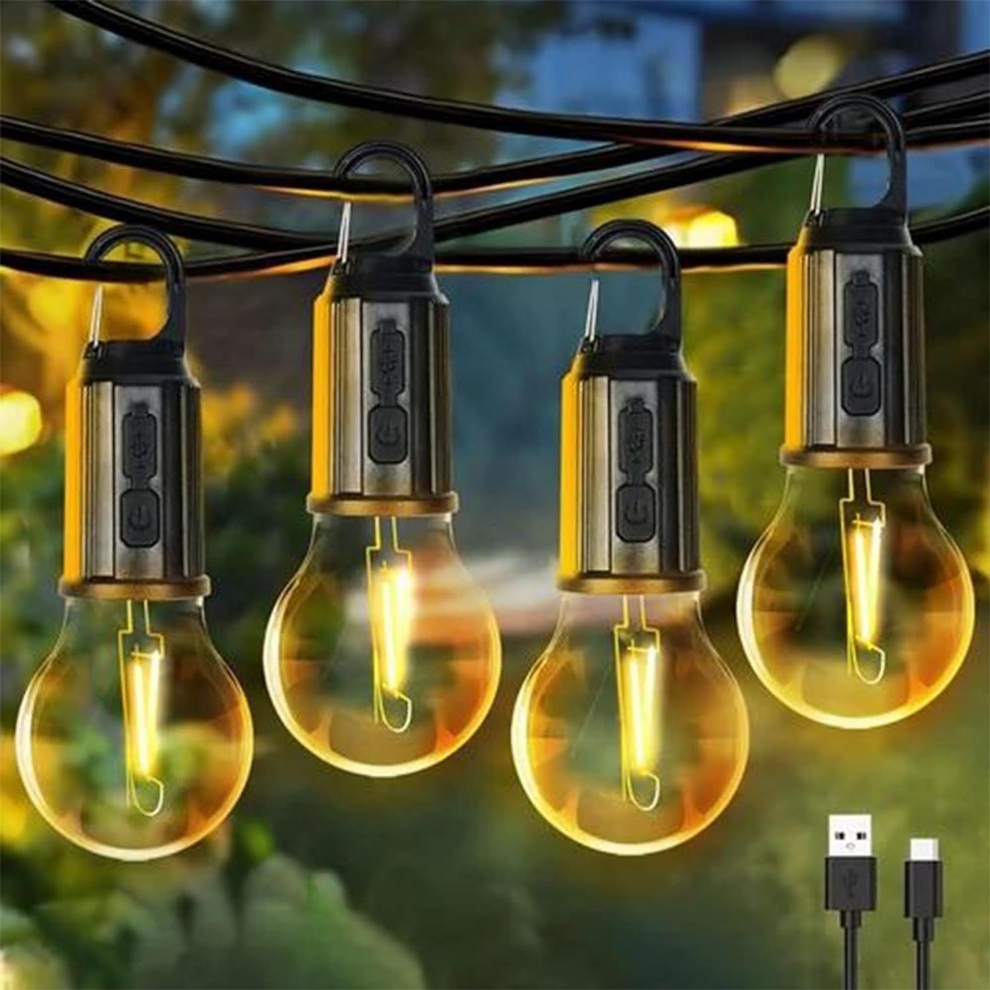 Estoremax - DesiDiya Rechargeable Camping Lights Waterproof LED Bulb Tent Lights with USB Cable 3 Modes Hanging Camping Lantern, Hanging Lamp for Hiking, Emergency, Camping, Household, Car Repairing