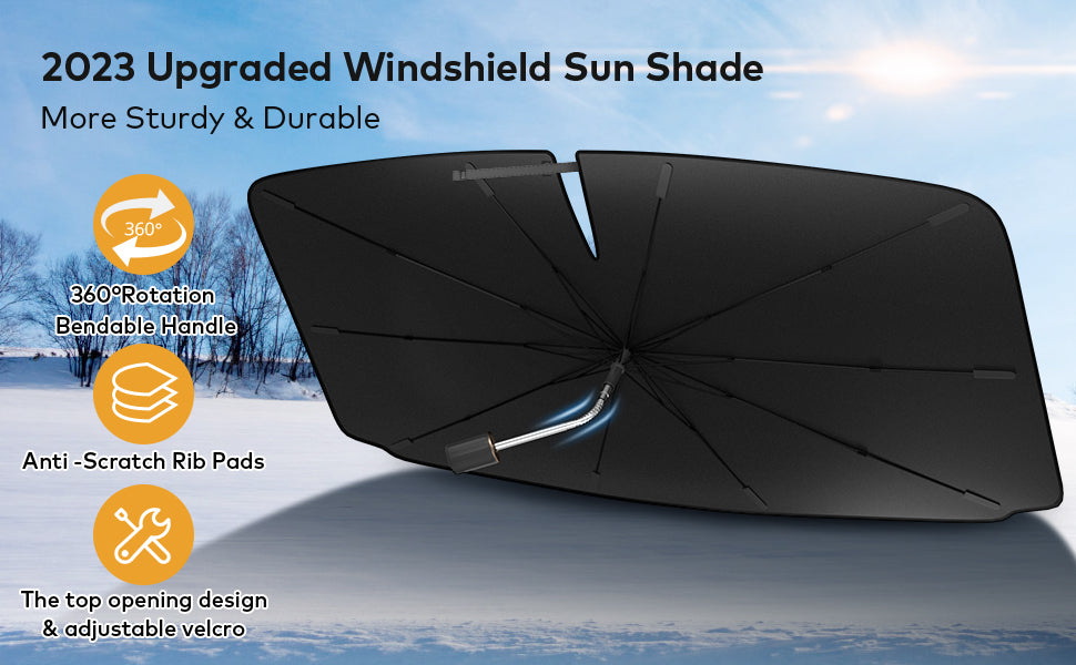 ESTOREMAX Car Sunshade Windshield Cover, Umbrella Windshield Sunshade for Car Front Window Sun Protection & Heat Insulation Foldable Sun Shade Full Cover Sunshade for Most Vehicles