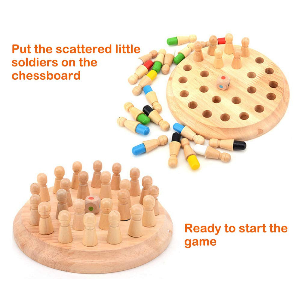 Estoremax Matching Games, Wooden Memory Match Stick Chess Game,BLOWEST Colorful Memory Chess, Funny Block Board Game, Early Educational Toy, Brain Trainig Games
