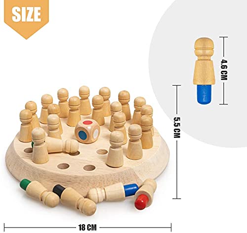 Estoremax Matching Games, Wooden Memory Match Stick Chess Game,BLOWEST Colorful Memory Chess, Funny Block Board Game, Early Educational Toy, Brain Trainig Games