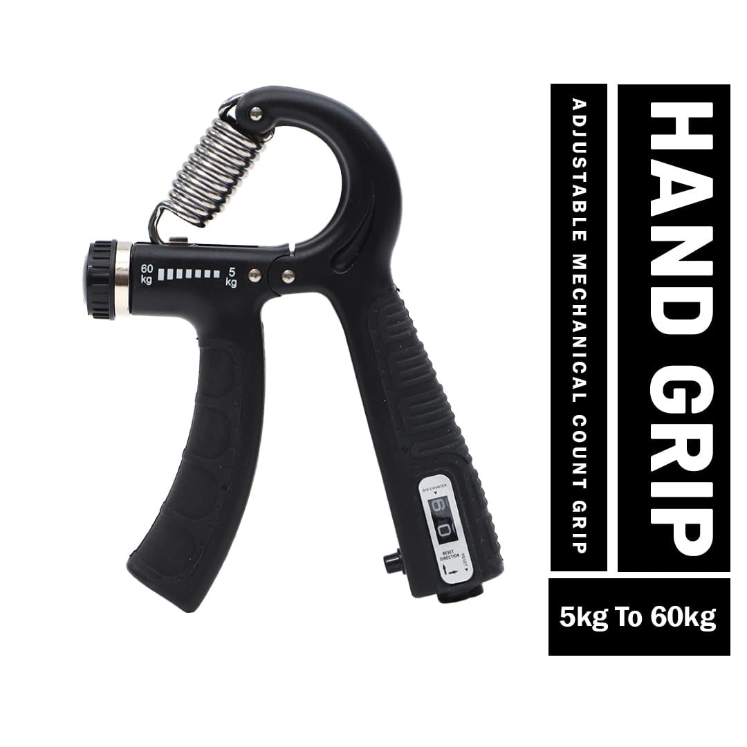 ESTOREMAX Hand Grip (5kg - 60kg) Strengthener with Counter for Men & Women for Gym Workout Hand Exercise Equipment to Use in Home for Forearm Exercise (Black)