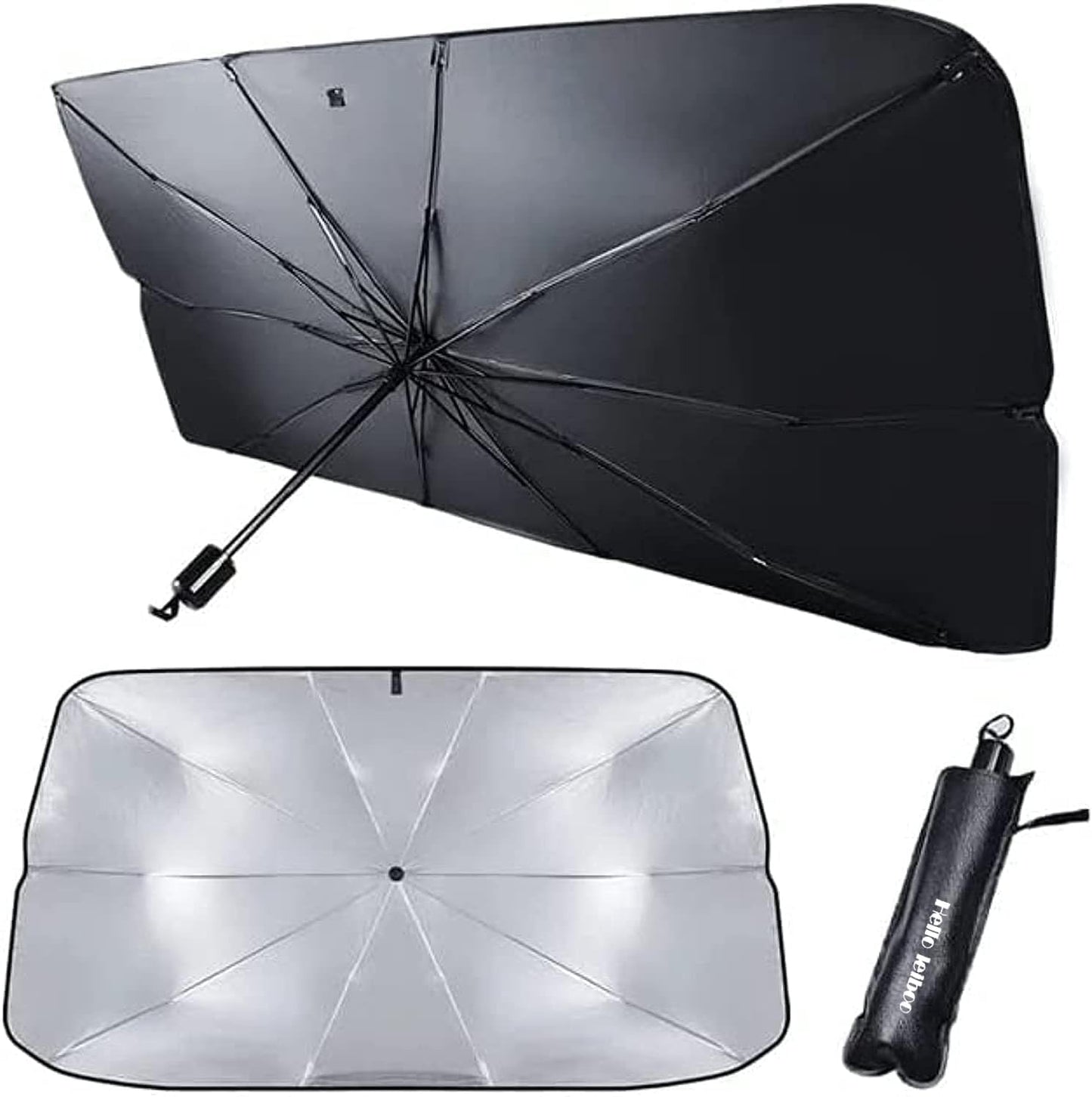 ESTOREMAX Car Sunshade Windshield Cover, Umbrella Windshield Sunshade for Car Front Window Sun Protection & Heat Insulation Foldable Sun Shade Full Cover Sunshade for Most Vehicles