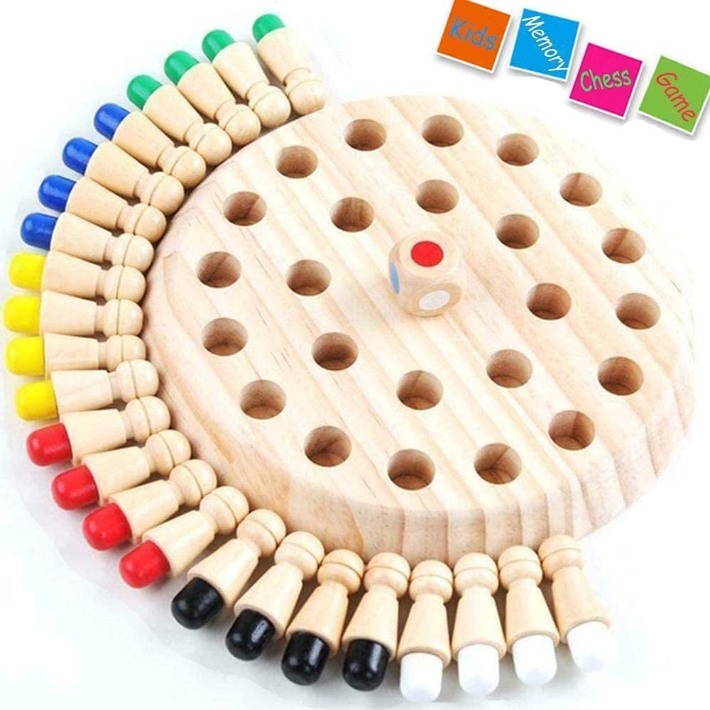 Estoremax Matching Games, Wooden Memory Match Stick Chess Game,BLOWEST Colorful Memory Chess, Funny Block Board Game, Early Educational Toy, Brain Trainig Games