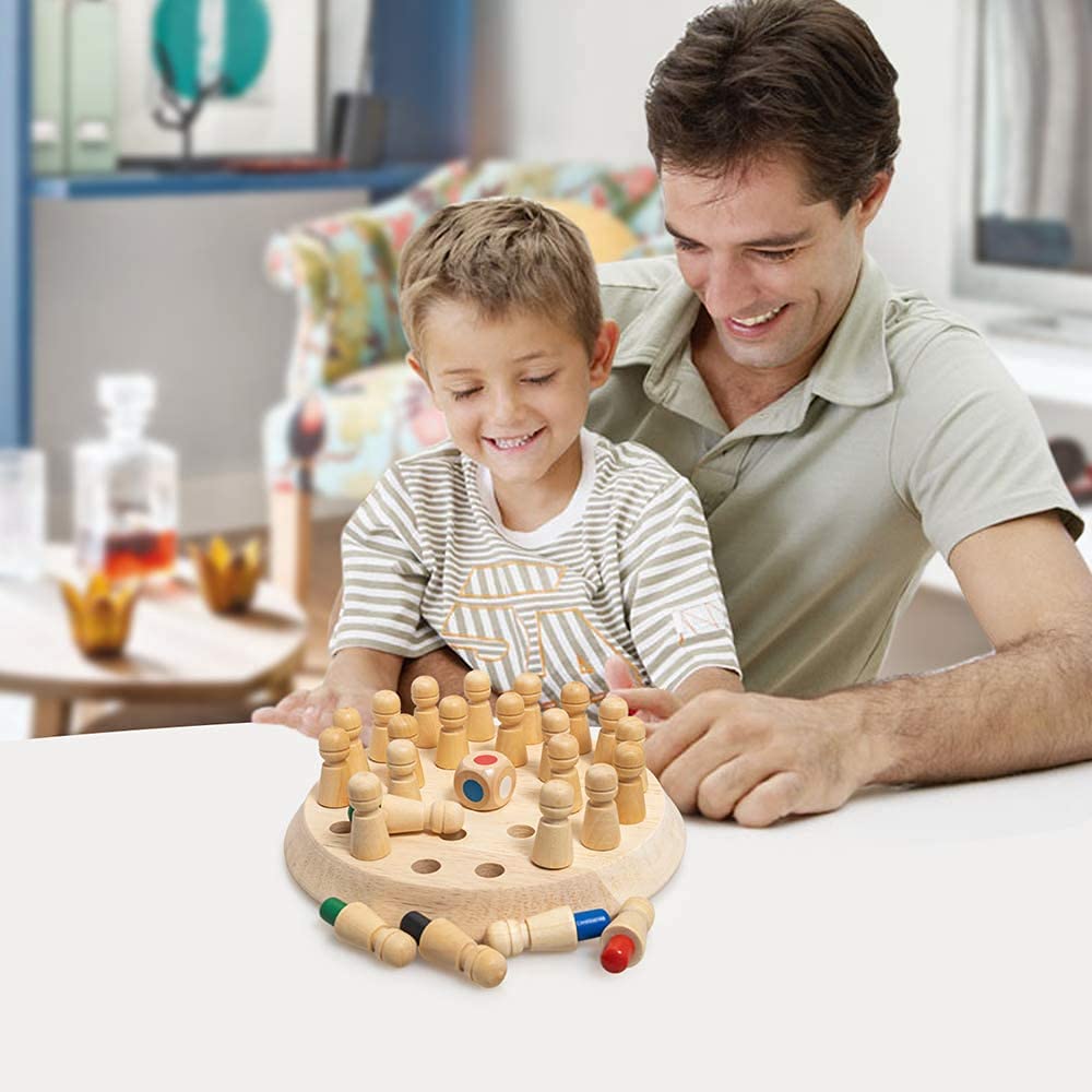 Estoremax Matching Games, Wooden Memory Match Stick Chess Game,BLOWEST Colorful Memory Chess, Funny Block Board Game, Early Educational Toy, Brain Trainig Games