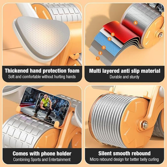 Estoremax Metal Timer Automatic Rebound Abdominal Wheel, For Home & Gym