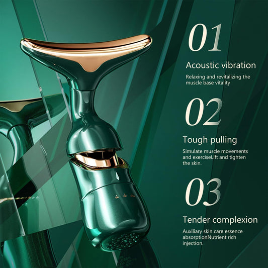 Estoremax 3 in 1 Anti Face Neck Eyes Massager,Vibration Facial Massager for Skin Care, Face Massager Beauty Device,Neck Device Face Lift Tool(D2)