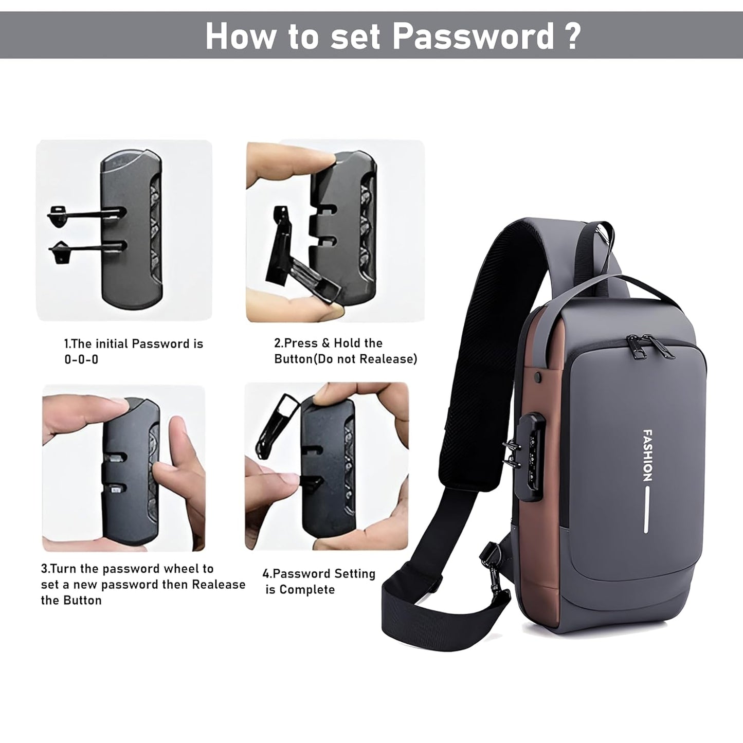 ESTOREMAX Waterproof Polyester Slim Unisex Crossbody Sling Bag Chest Backpack Mens Shoulder Bag Leisure Travel Handbag Hard Shell Anti-Theft Chest Bag (All Sling Bag)