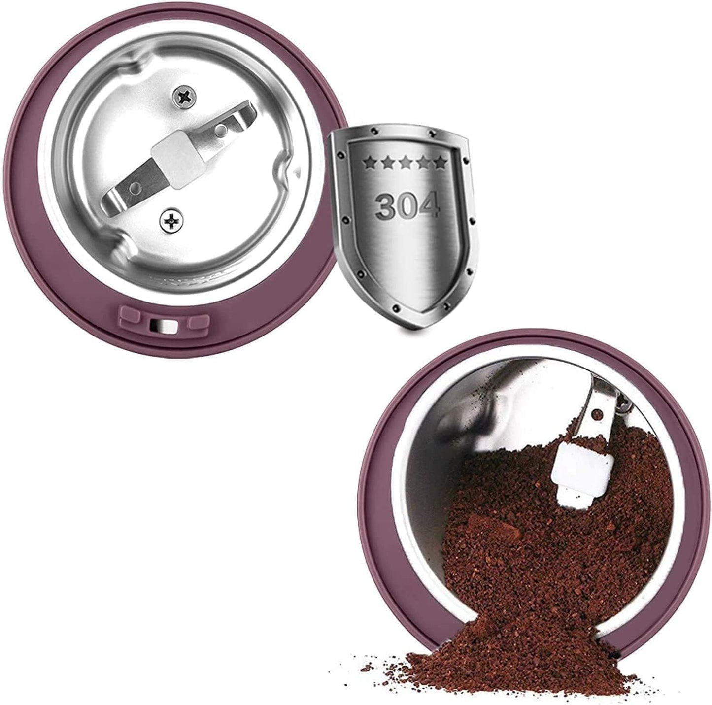Estoremax Electric Coffee and Spice Grinder, Multi-Purpose Bean Mill, Purple
