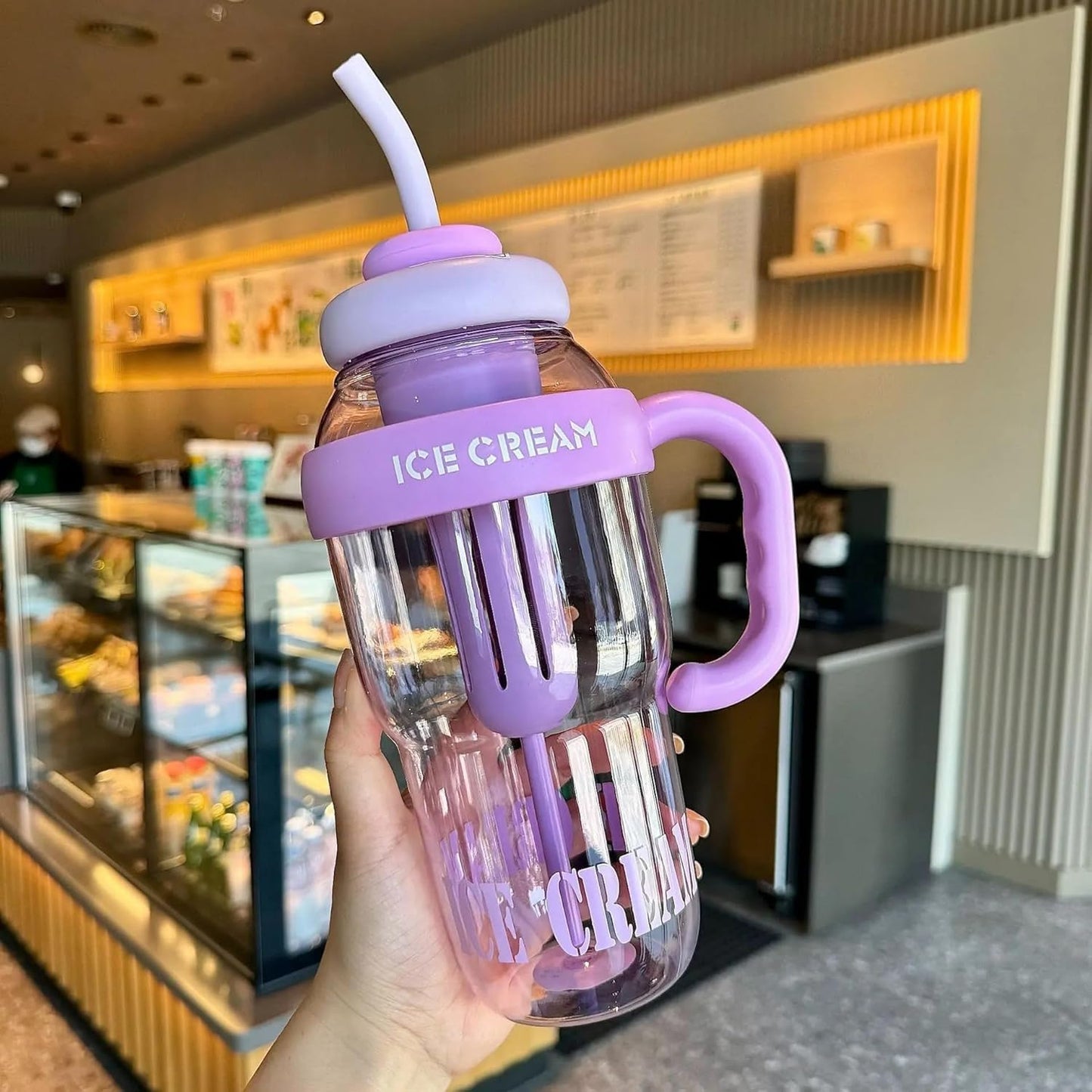 ESTOREMAX 1300 ML Motivational Water Bottle, Leak-Proof, Large Plastic Drinking Bottle with Straw & Handle for Fitness, Gym, Running, Outdoor Sports, Travel, Juice, Beverages, Shake Tumbler