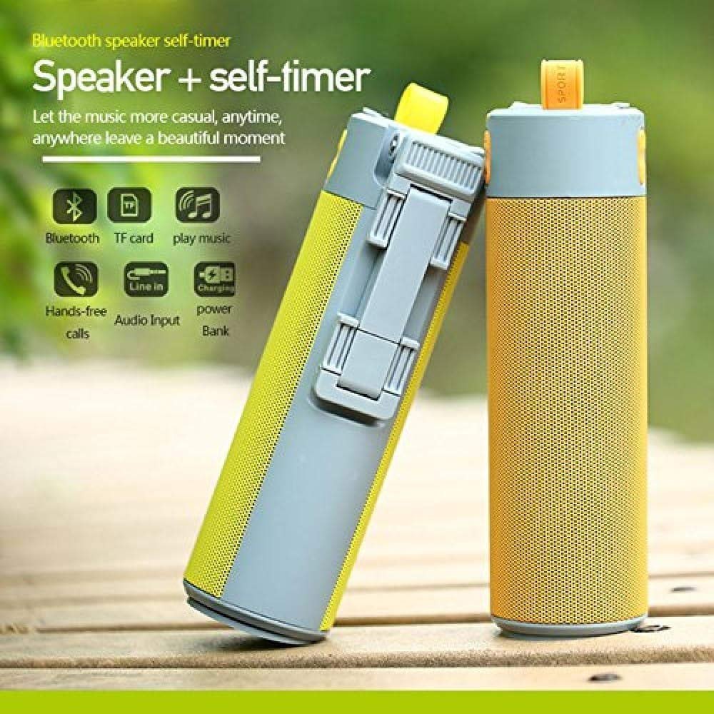 Estoremax 5 in 1 Mini Wireless Bluetooth Selfie Stick Holder Tripod Bluetooth Speakers Flashlight Power Pack Functional Outdoor Portable Multi-Functional