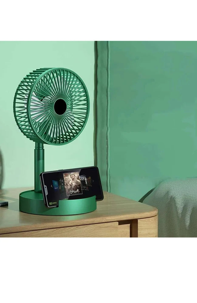 Estoremax Powerful Rechargeable Table Fan with Height and 3 speed Adjustable Folding Telescopic Table Fan, Table Fans, Table Fan for Office Desk, Table Fan for Home,kitchen (Multi colour)