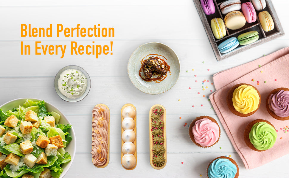 Estoremax 16051 Hand Blender 300 W | 5 Variable Speed Control | Multiple Beaters & Dough Hooks | Turbo Function, Plastic, 300 Watts