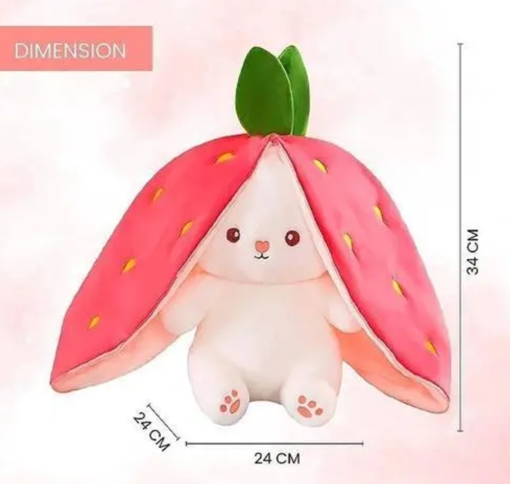 Hot Selling Reversable Cute Plush Big Ears Bunny Premium Quality - 35 cm (Multicolor)