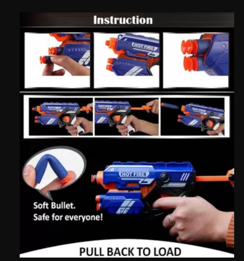 A R ENTERPRISES Toy With 10 Safe For Kids Guns & Darts (Blue)