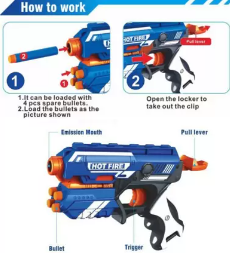 A R ENTERPRISES Toy With 10 Safe For Kids Guns & Darts (Blue)