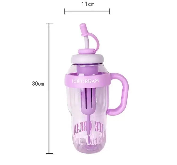ESTOREMAX 1300 ML Motivational Water Bottle, Leak-Proof, Large Plastic Drinking Bottle with Straw & Handle for Fitness, Gym, Running, Outdoor Sports, Travel, Juice, Beverages, Shake Tumbler