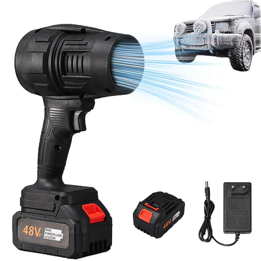 Estoremax Turbo Jet Blower, Cordless Turbo Super Power Air Duster, Stepless Speed Regulation Jet Dry Blower Car Drying, Car Dryer Air Blower (Black)