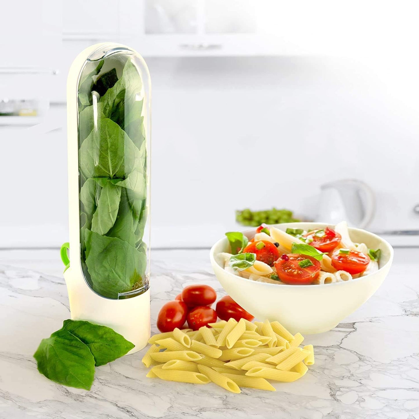 ESTOREMAX Herb Saver Pod for Fridge, Plastic Storage Container Keeps Herbs Fresh Longer.