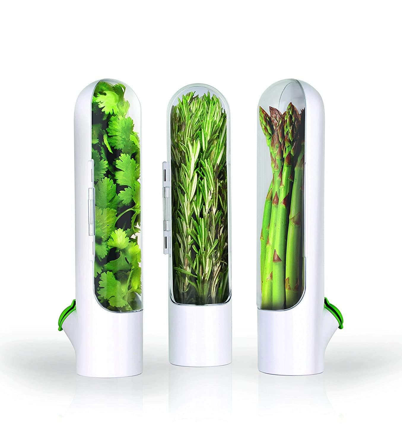ESTOREMAX Herb Saver Pod for Fridge, Plastic Storage Container Keeps Herbs Fresh Longer.