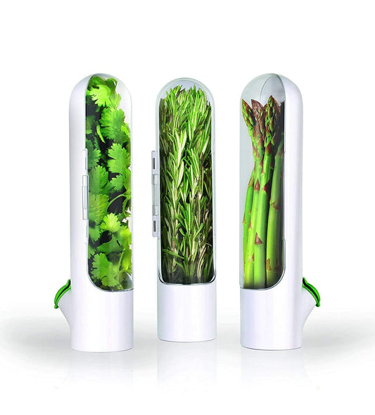 ESTOREMAX Herb Saver Pod for Fridge, Plastic Storage Container Keeps Herbs Fresh Longer.