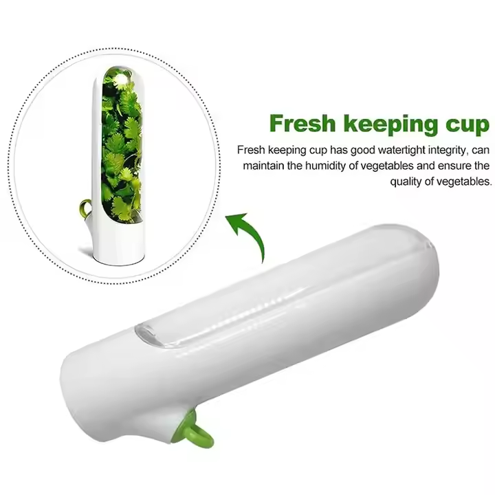 ESTOREMAX Herb Saver Pod for Fridge, Plastic Storage Container Keeps Herbs Fresh Longer.