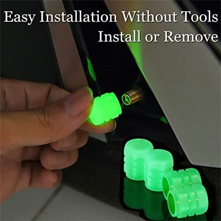 Estoremax Tire Valve Caps – Waterproof, Leak-Proof, and Anti-Theft, Ideal for Cars, SUVs, Motorcycles, and More with Universal Fit (Green, Pack of 4)