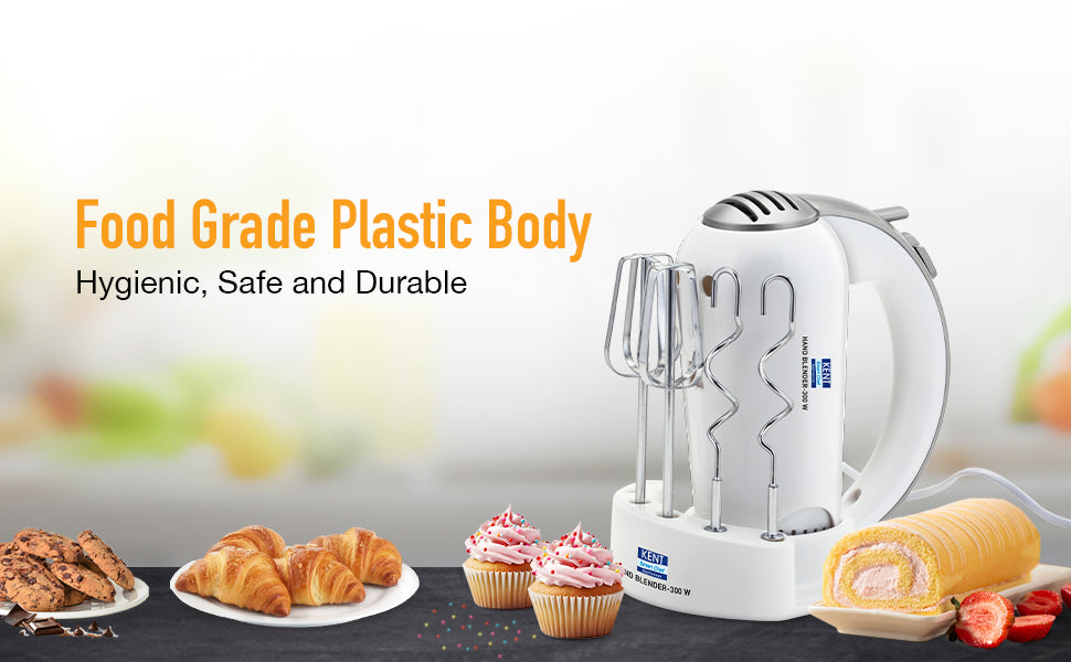 Estoremax 16051 Hand Blender 300 W | 5 Variable Speed Control | Multiple Beaters & Dough Hooks | Turbo Function, Plastic, 300 Watts
