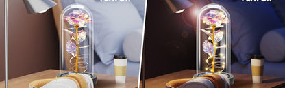 Estoermax Rose Flower Gifts for Women, Birthday Gifts for Women, Colorful Rainbow Artificial Flower Rose Light Up Rose in Acrylic Dome, Women Gifts, Valentines, Anniversary, Wedding Gifts