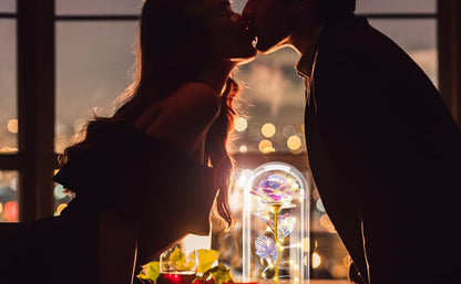 Estoermax Rose Flower Gifts for Women, Birthday Gifts for Women, Colorful Rainbow Artificial Flower Rose Light Up Rose in Acrylic Dome, Women Gifts, Valentines, Anniversary, Wedding Gifts